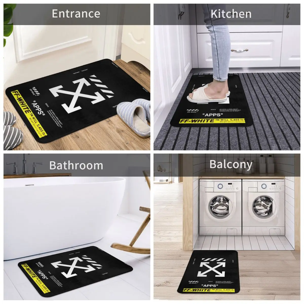 Off-white Doormat Durable Carp - Kitchen Appliances White review and price