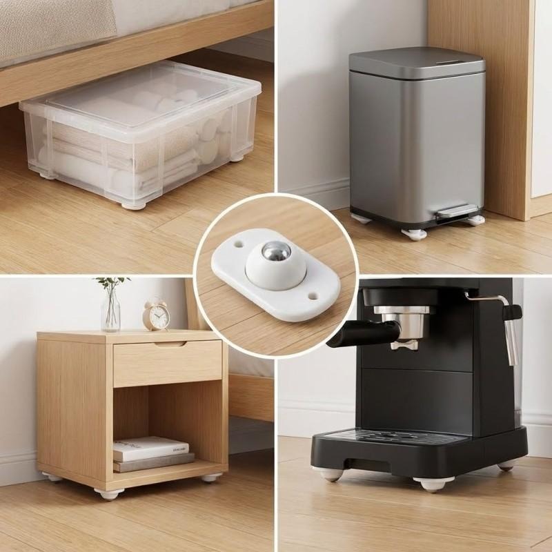 8 Pcs Self Adhesive Caster Whe - Kitchen Appliances White review and price