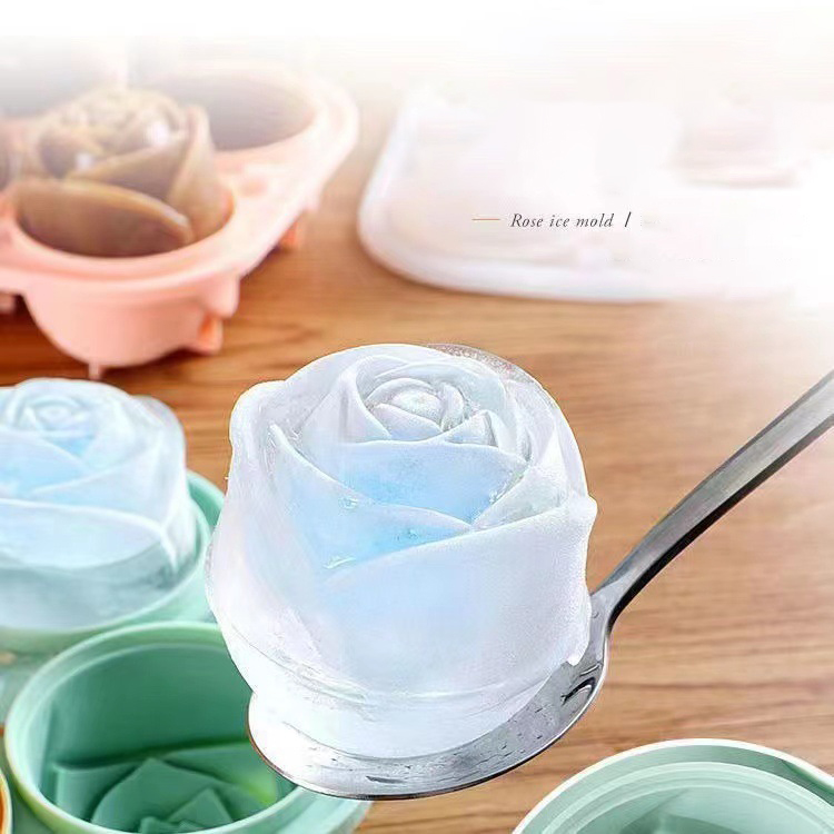 3D Rose Ice Molds 4 Holes Ice  - Kitchen Appliances And Utensils review and price