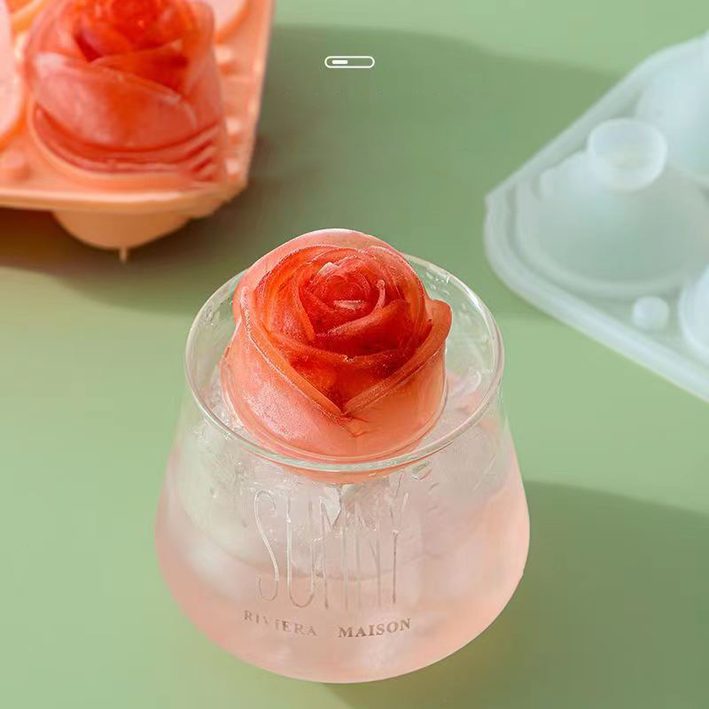 3D Rose Ice Molds 4 Holes Ice  - Kitchen Appliances And Utensils review and price