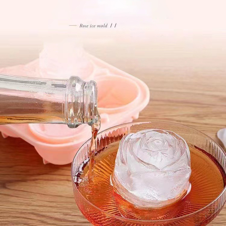 3D Rose Ice Molds 4 Holes Ice  - Kitchen Appliances And Utensils review and price