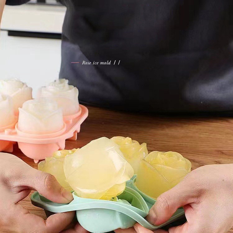 3D Rose Ice Molds 4 Holes Ice  - Kitchen Appliances And Utensils review and price